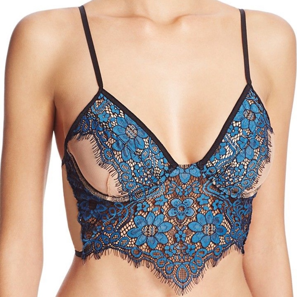 For Love and Lemons Teal Lace Bralette Set